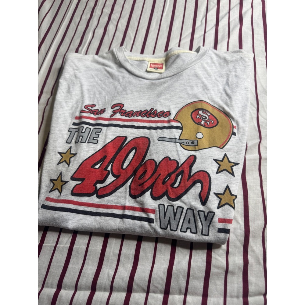 Homage San Francisco 49ers Way Gray Graphic T-Shirt Mens MNFL single‎ stich